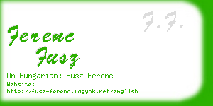 ferenc fusz business card